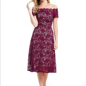 Adrianna Papell Off-the-Shoulder Lace Dress